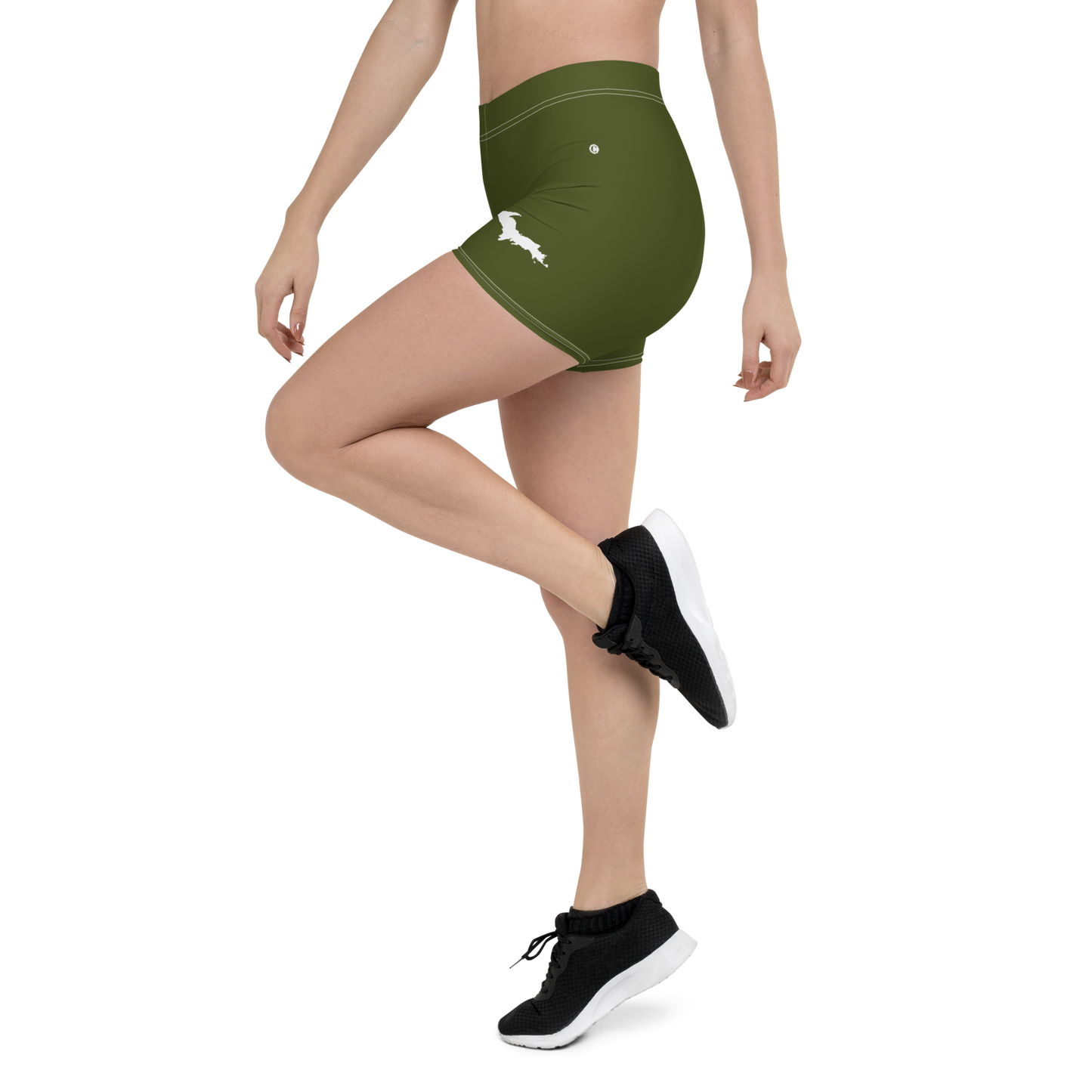 Michigan Upper Peninsula Tight Shorts (w/ UP Outline) | Army Green