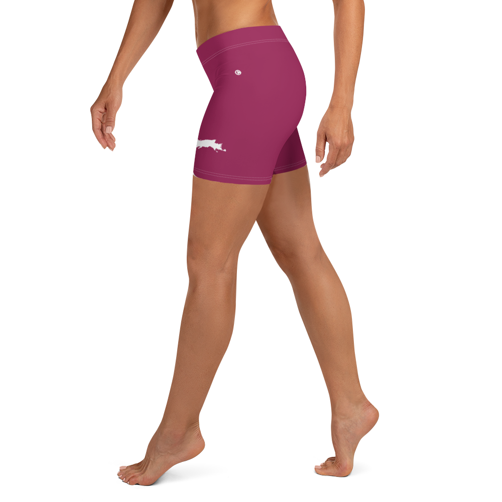 Michigan Upper Peninsula Tight Shorts (w/ UP Outline) | Ruby Red