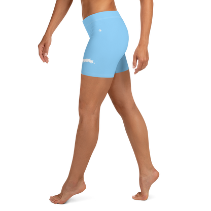 Michigan Upper Peninsula Tight Shorts (w/ UP Outline) | DTW Blue