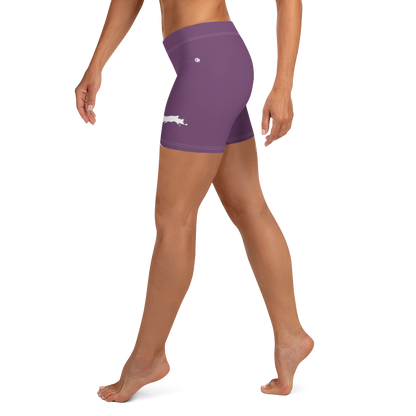 Michigan Upper Peninsula Tight Shorts (w/ UP Outline) | Plum