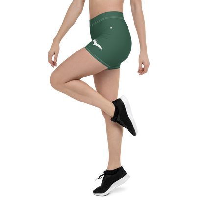 Michigan Upper Peninsula Tight Shorts (w/ UP Outline) | Ginger Ale Green