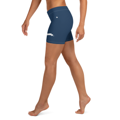 Michigan Upper Peninsula Tight Shorts (w/ UP Outline) | Navy