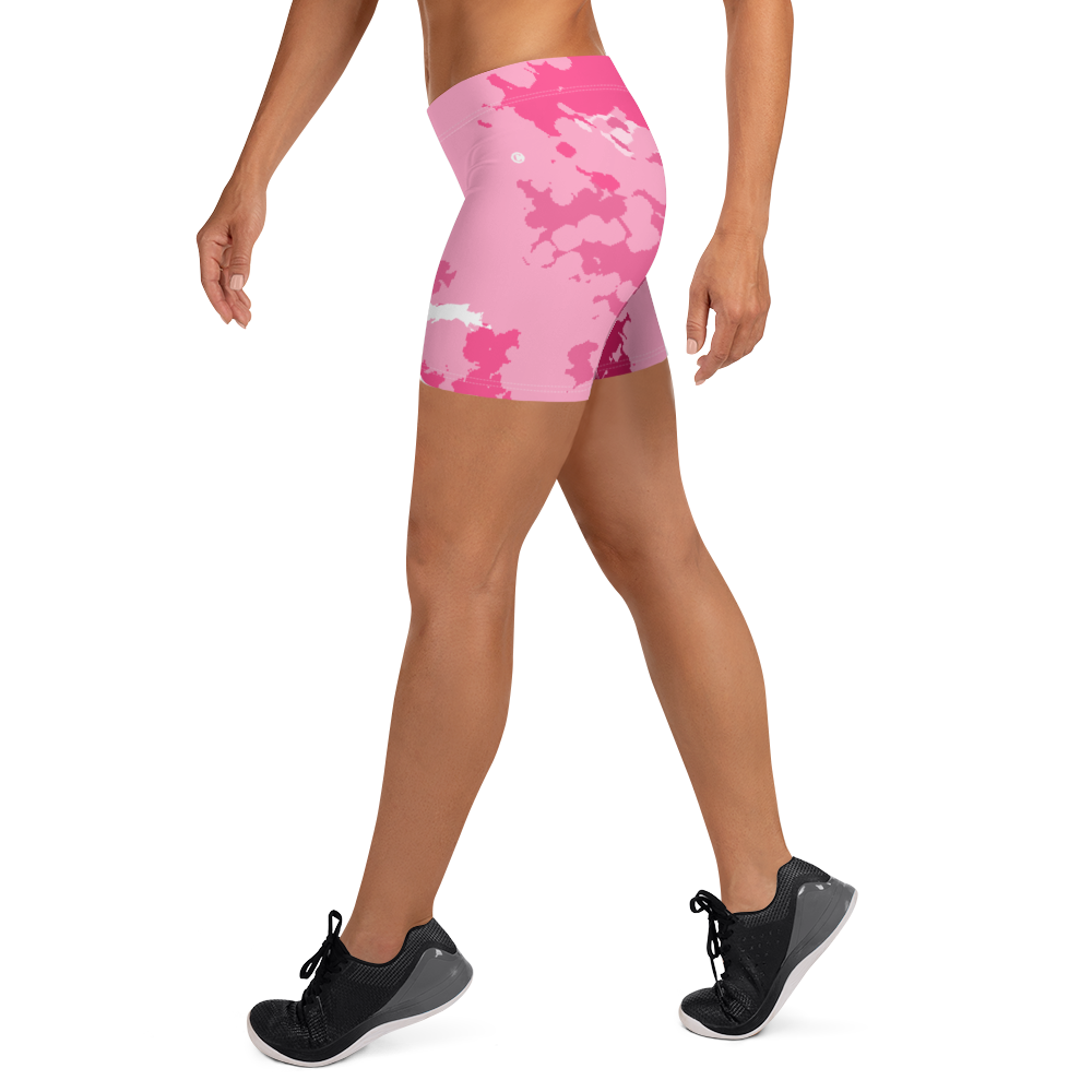 Michigan Upper Peninsula Tight Shorts (w/ UP Outline) | Pink Camo