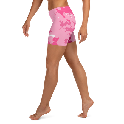 Michigan Upper Peninsula Tight Shorts (w/ UP Outline) | Pink Camo