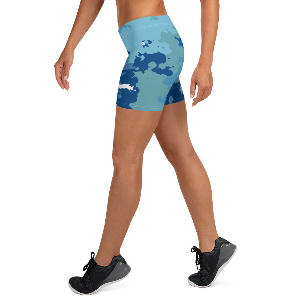 Michigan Upper Peninsula Tight Shorts (w/ UP Outline) | Great Lakes Camo