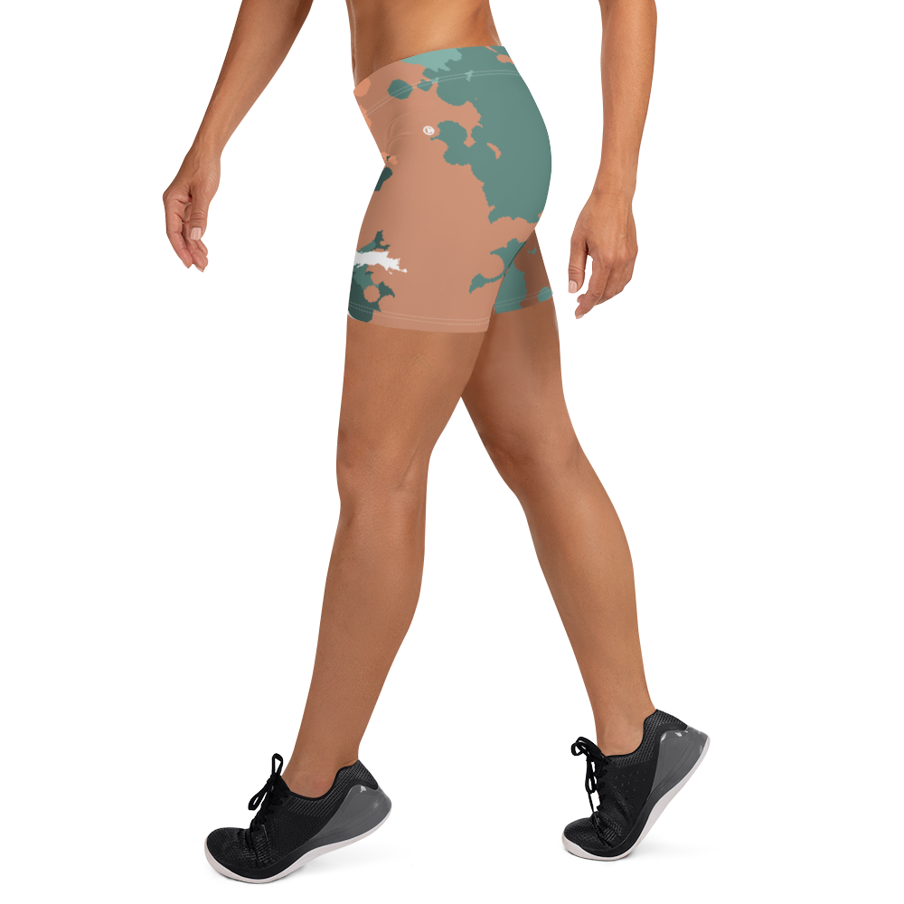 Michigan Upper Peninsula Tight Shorts (w/ UP Outline) | Copper Country Camo