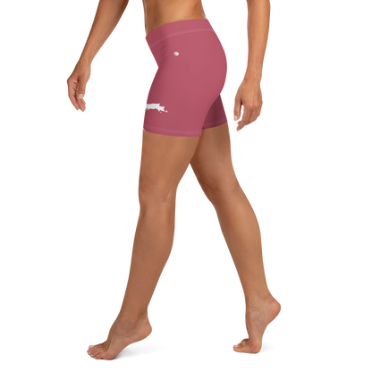 Michigan Upper Peninsula Tight Shorts (w/ UP Outline) | Popstar Pink