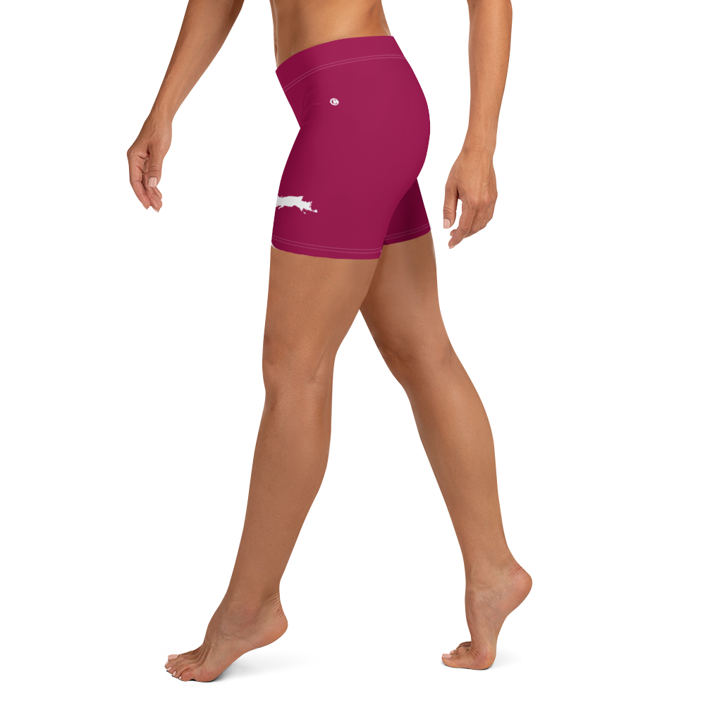 Michigan Upper Peninsula Tight Shorts (w/ UP Outline) | Burgandy