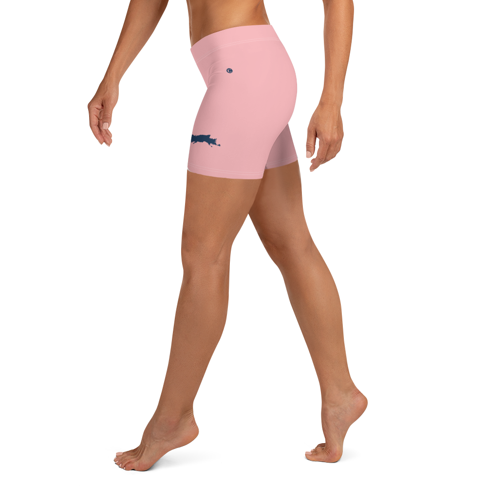 Michigan Upper Peninsula Tight Shorts (w/ UP Outline) | Strawberry Pink