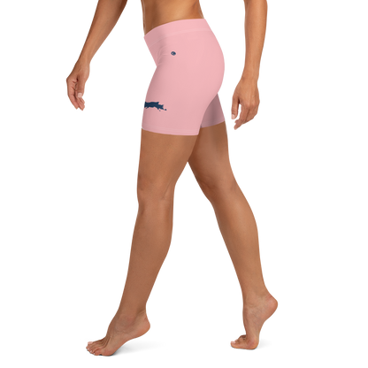 Michigan Upper Peninsula Tight Shorts (w/ UP Outline) | Strawberry Pink