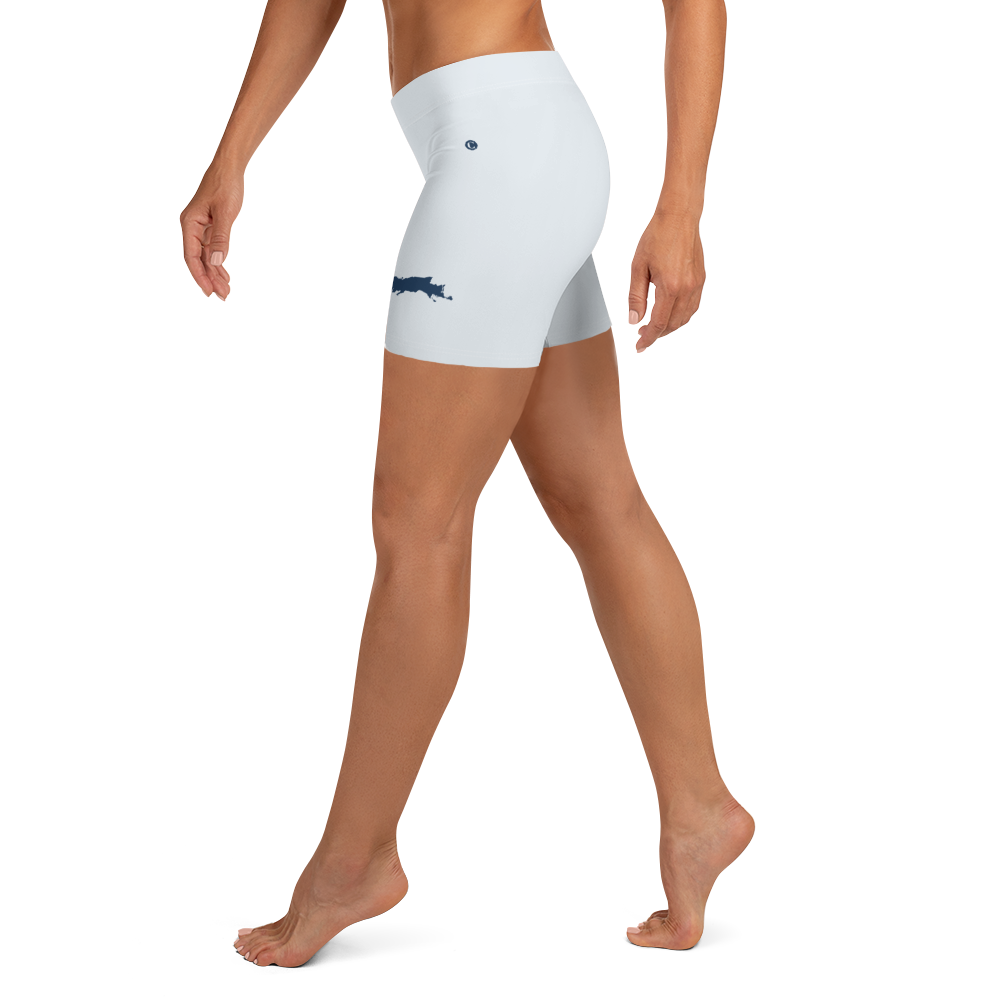 Michigan Upper Peninsula Tight Shorts (w/ UP Outline) | Gossy White