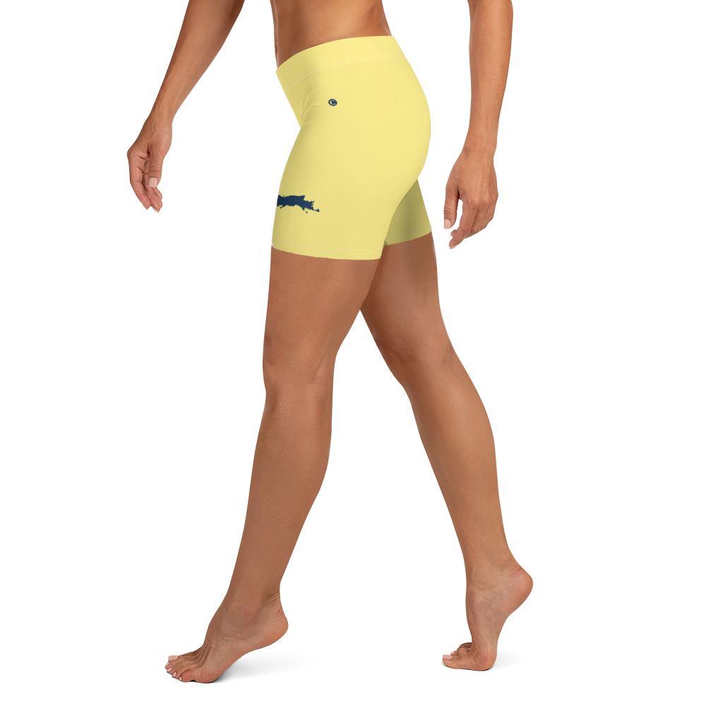 Michigan Upper Peninsula Tight Shorts (w/ UP Outline) | Cherry Yellow