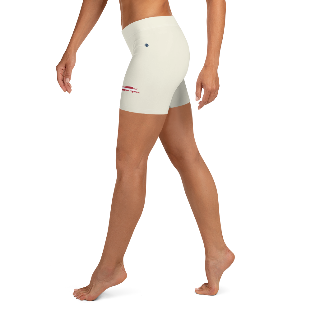 Michigan Upper Peninsula Tight Shorts (w/ UP Outline) | Ivory White