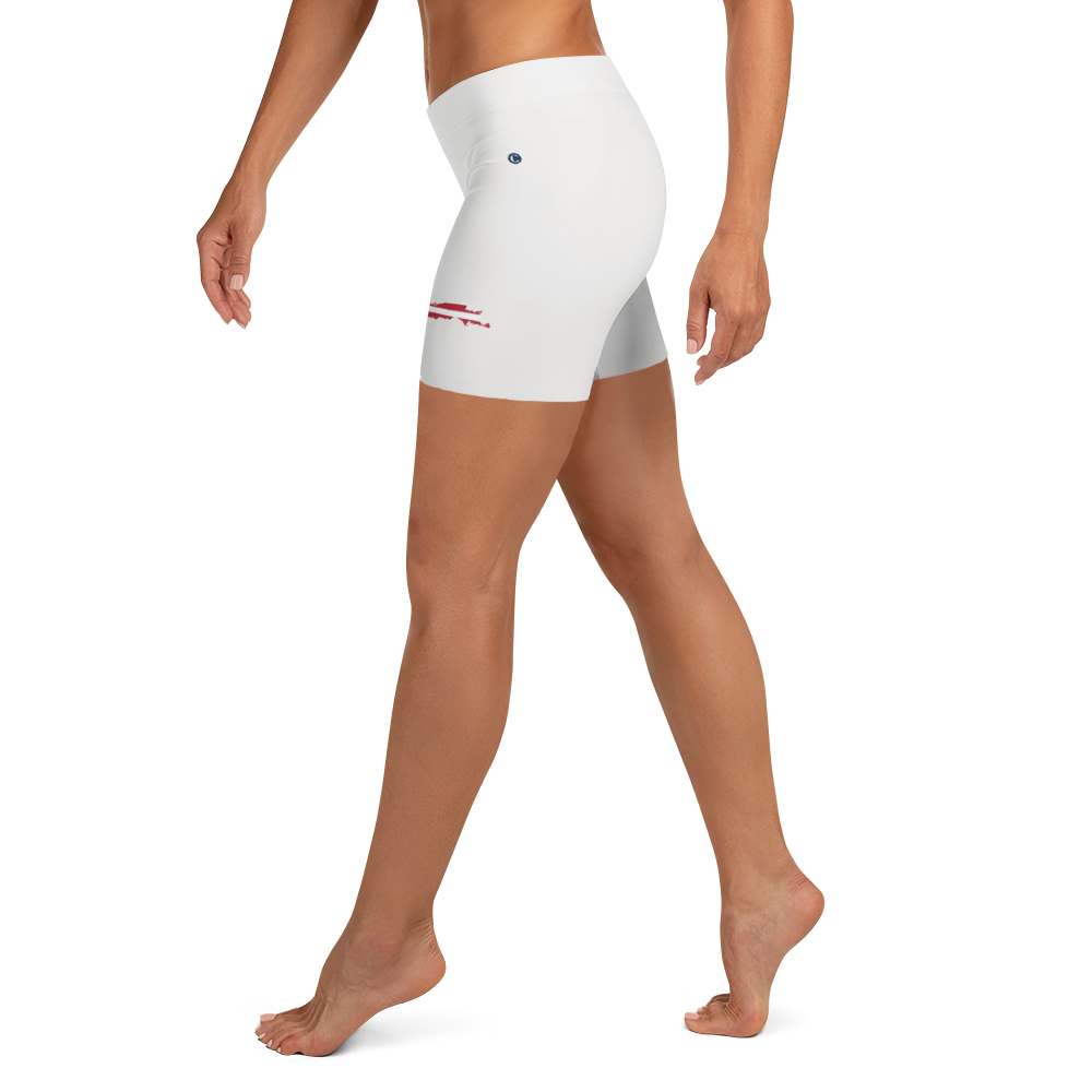 Michigan Upper Peninsula Tight Shorts (w/ UP Outline) | Birch Bark White