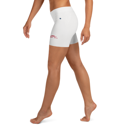 Michigan Upper Peninsula Tight Shorts (w/ UP Outline) | Birch Bark White