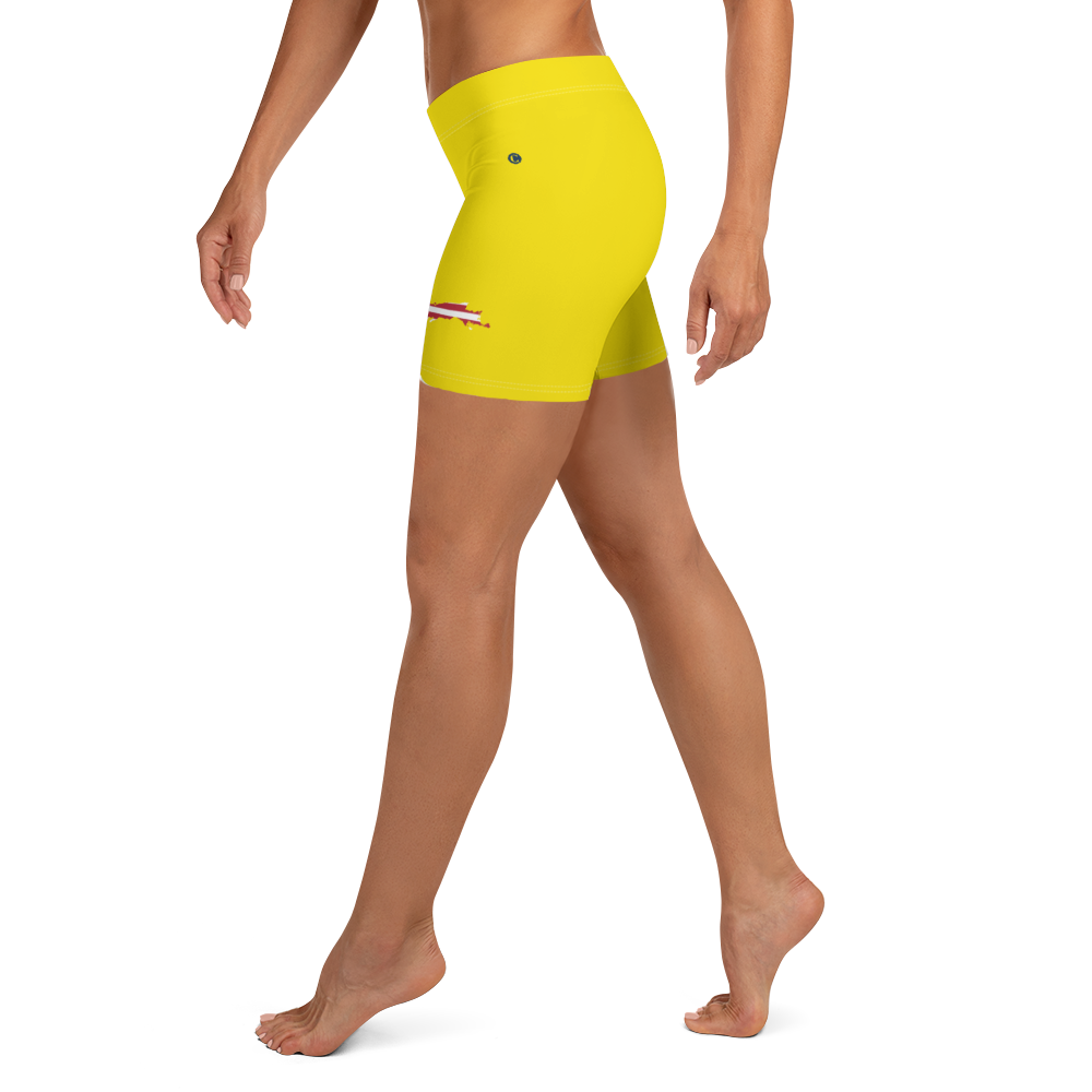 Michigan Upper Peninsula Tight Shorts (w/ UP Outline) | Gadsden Yellow