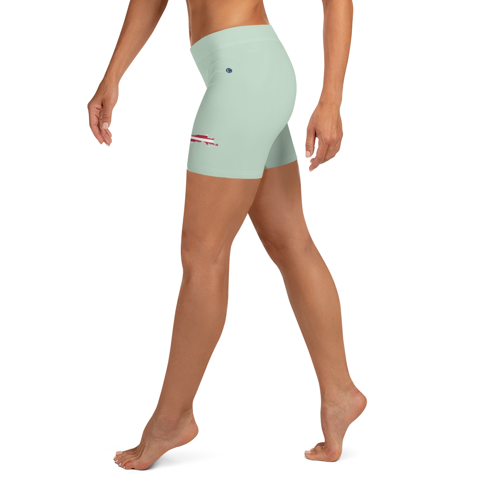 Michigan Upper Peninsula Tight Shorts (w/ UP Outline) | Sea Green