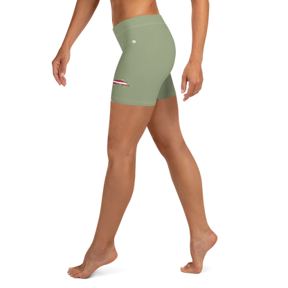 Michigan Upper Peninsula Tight Shorts (w/ UP Outline) | Beachgrass Green