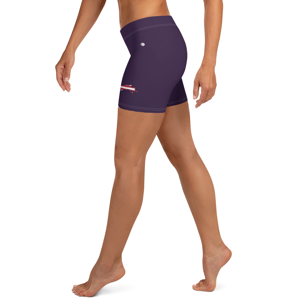 Michigan Upper Peninsula Tight Shorts (w/ UP Outline) | Blackcurrant