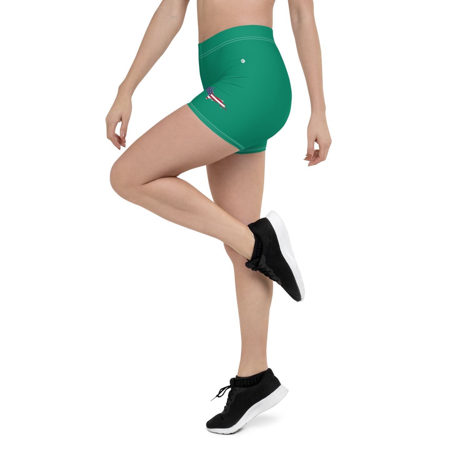 Michigan Upper Peninsula Tight Shorts (w/ UP Outline) | Emerald Green