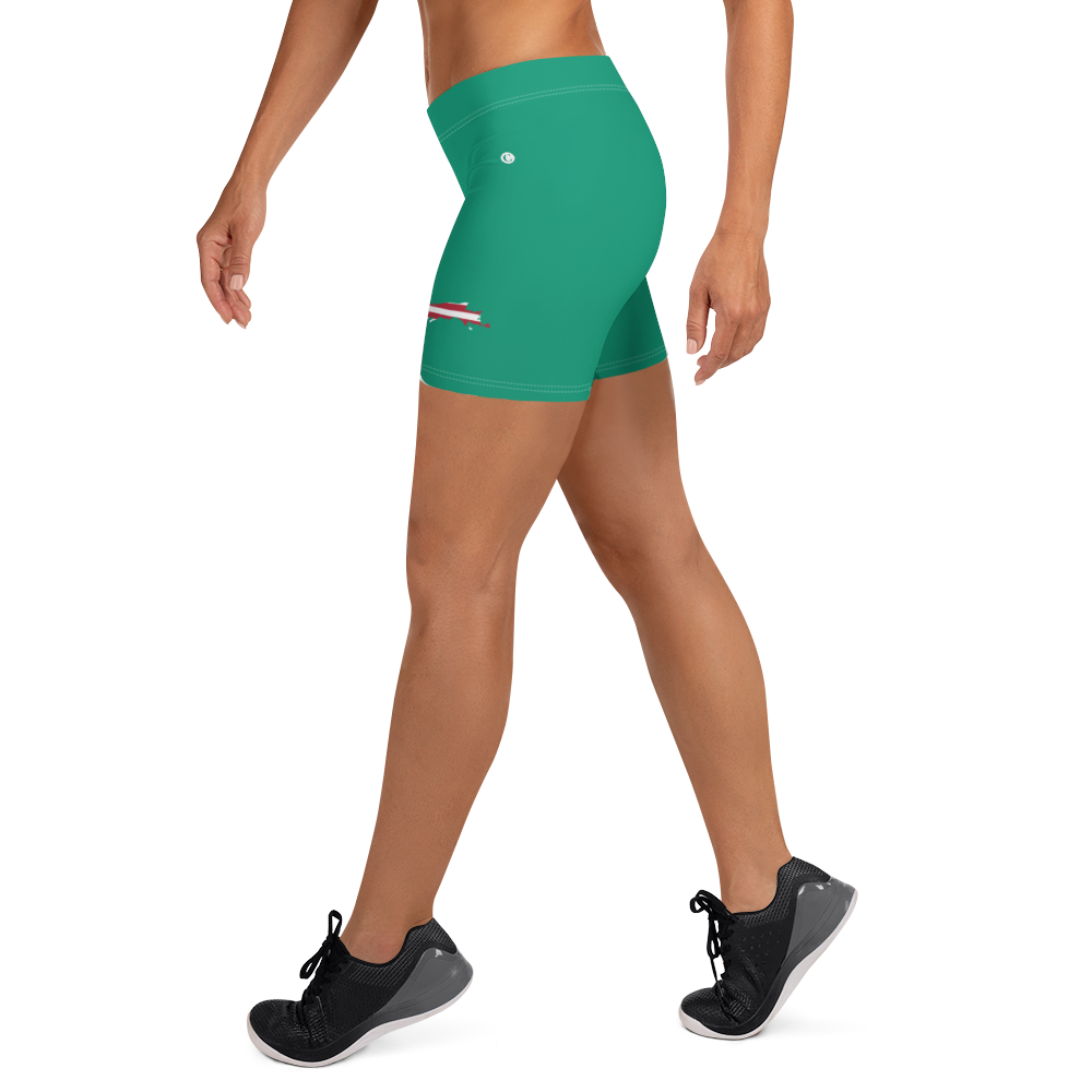 Michigan Upper Peninsula Tight Shorts (w/ UP Outline) | Emerald Green