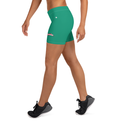 Michigan Upper Peninsula Tight Shorts (w/ UP Outline) | Emerald Green