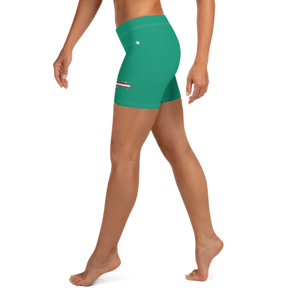 Michigan Upper Peninsula Tight Shorts (w/ UP Outline) | Emerald Green