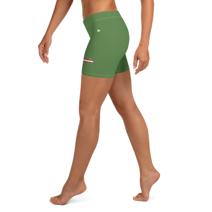 Michigan Upper Peninsula Tight Shorts (w/ UP Outline) | Pine Green