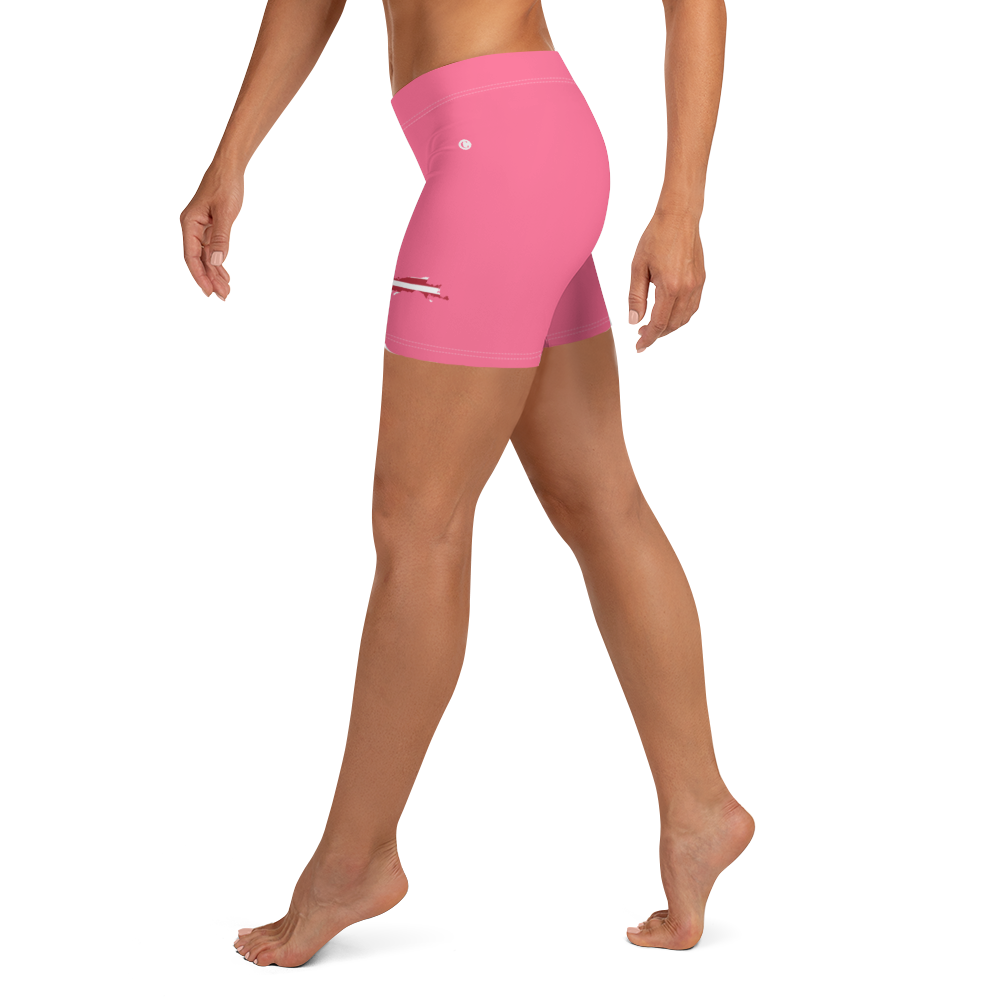 Michigan Upper Peninsula Tight Shorts (w/ UP Outline) | Rhodochrosite Pink