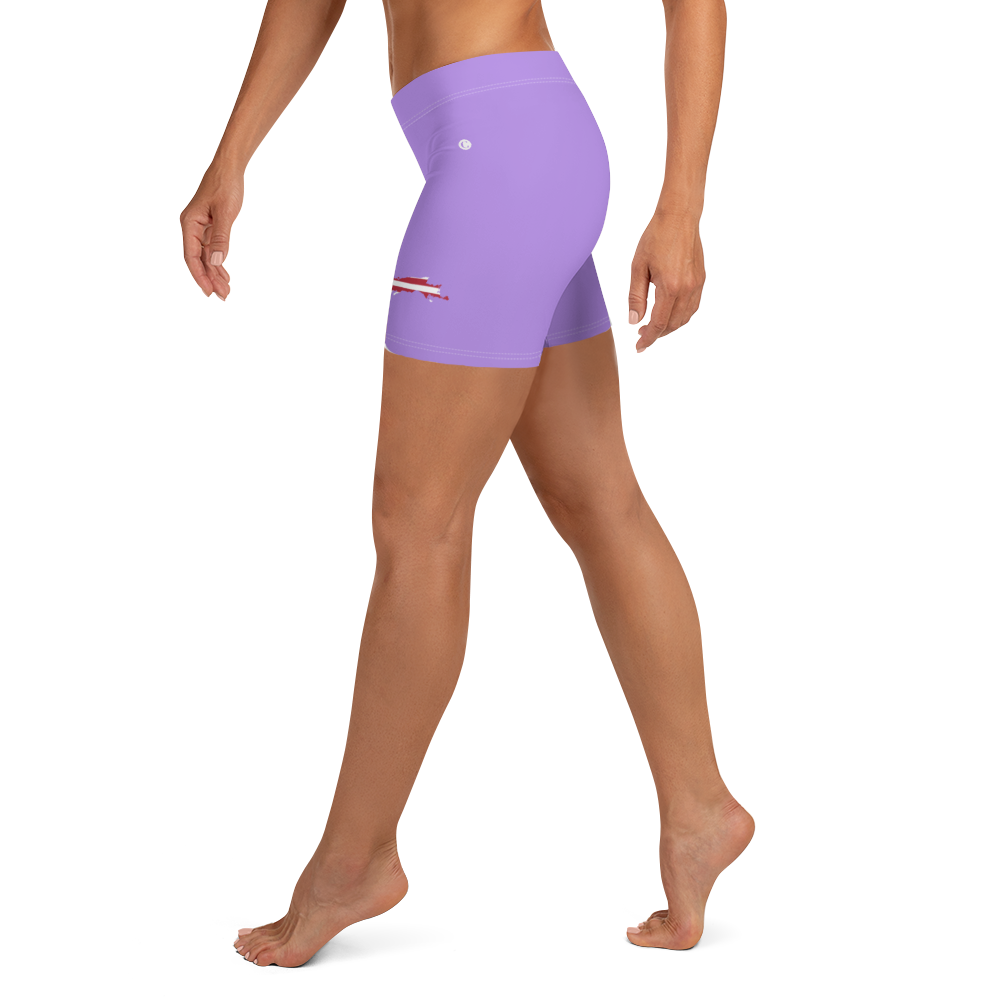 Michigan Upper Peninsula Tight Shorts (w/ UP Outline) | Lavender