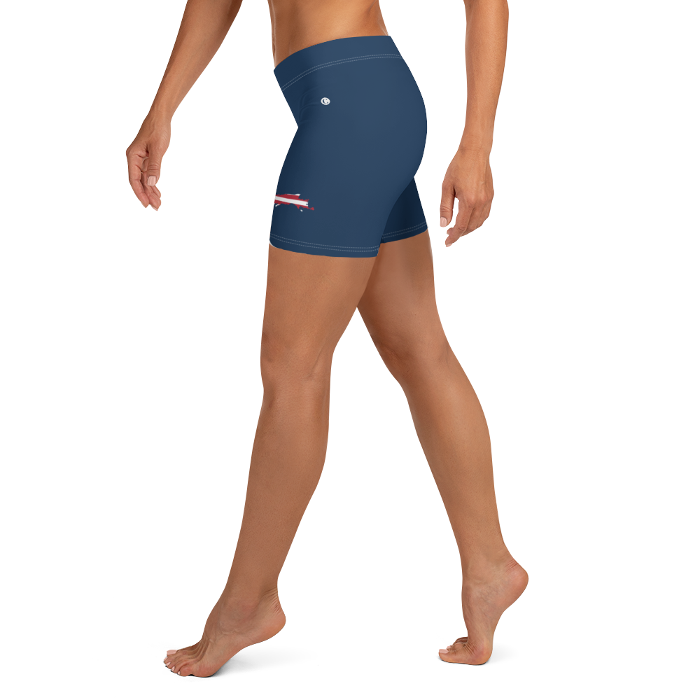 Michigan Upper Peninsula Tight Shorts (w/ UP Outline) | Navy