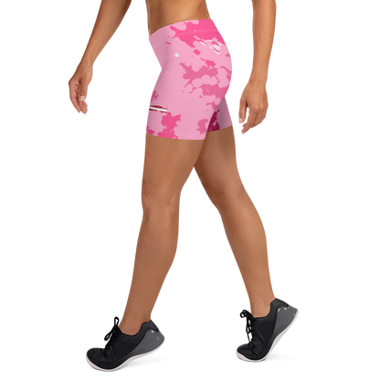 Michigan Upper Peninsula Tight Shorts (w/ UP Outline) | Pink Camo