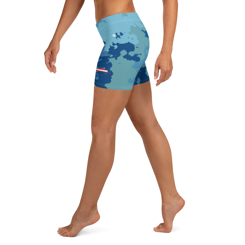 Michigan Upper Peninsula Tight Shorts (w/ UP Outline) | Great Lakes Camo