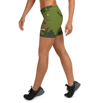 Michigan Upper Peninsula Tight Shorts (w/ UP Outline) | Woodland Camo