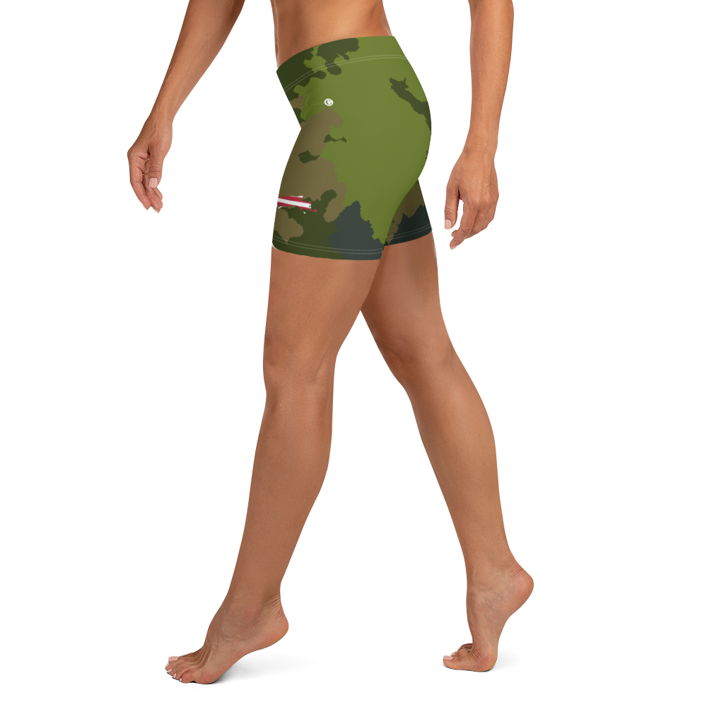 Michigan Upper Peninsula Tight Shorts (w/ UP Outline) | Woodland Camo