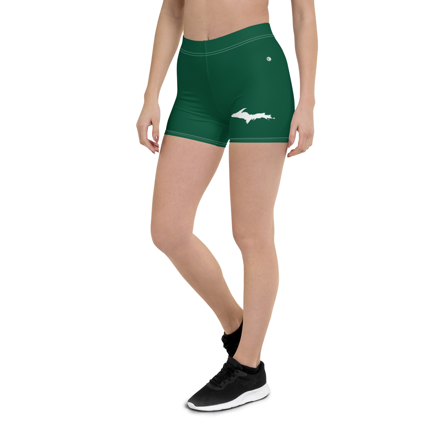 Michigan Upper Peninsula Tight Shorts (w/ UP Outline) | Superior Green