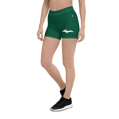 Michigan Upper Peninsula Tight Shorts (w/ UP Outline) | Superior Green