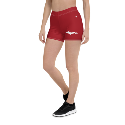 Michigan Upper Peninsula Tight Shorts (w/ UP Outline) | Thimbleberry Red