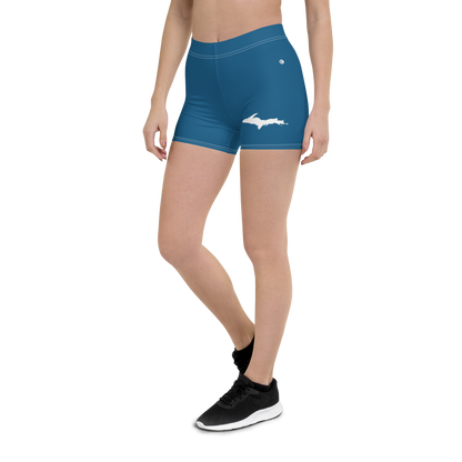 Michigan Upper Peninsula Tight Shorts (w/ UP Outline) | Blueberry