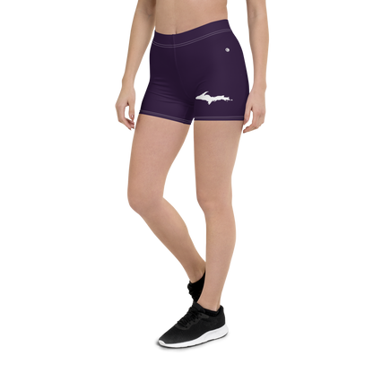 Michigan Upper Peninsula Tight Shorts (w/ UP Outline) | Blackcurrant