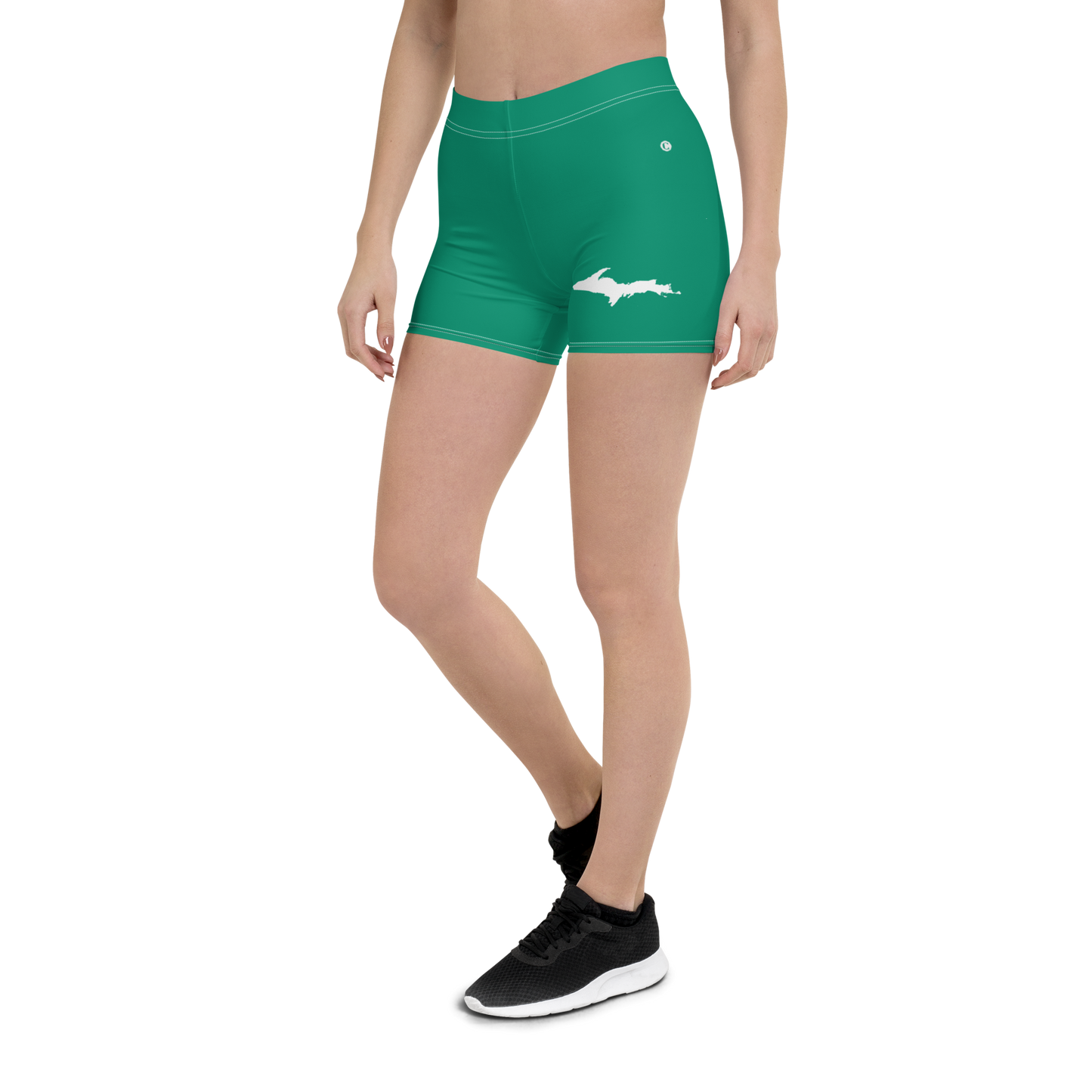 Michigan Upper Peninsula Tight Shorts (w/ UP Outline) | Emerald Green