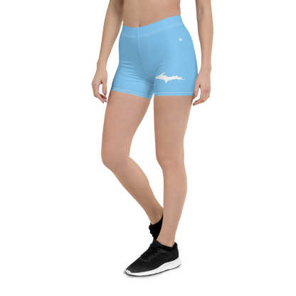 Michigan Upper Peninsula Tight Shorts (w/ UP Outline) | DTW Blue