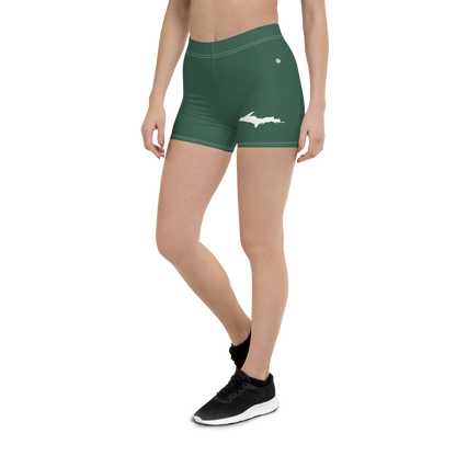 Michigan Upper Peninsula Tight Shorts (w/ UP Outline) | Ginger Ale Green