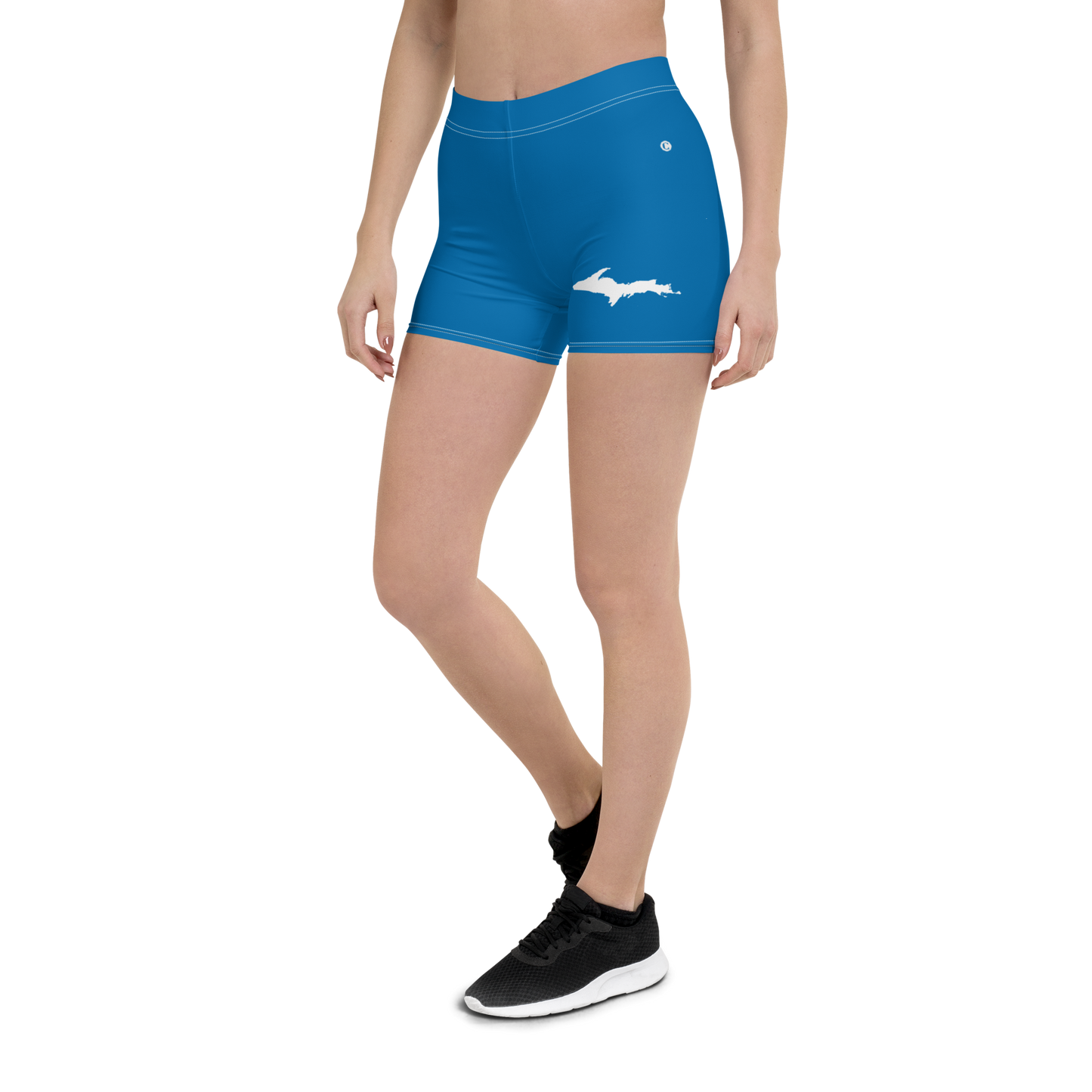 Michigan Upper Peninsula Tight Shorts (w/ UP Outline) | Azure