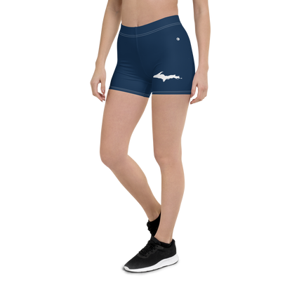 Michigan Upper Peninsula Tight Shorts (w/ UP Outline) | Navy