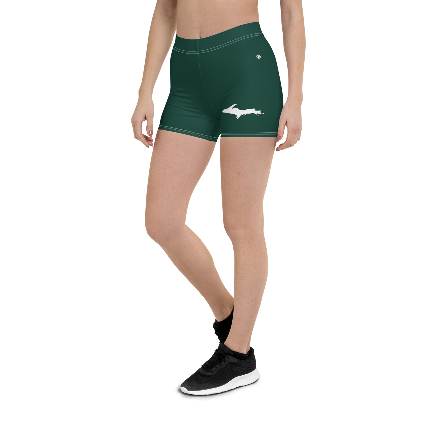 Michigan Upper Peninsula Tight Shorts (w/ UP Outline) | Laconic Green