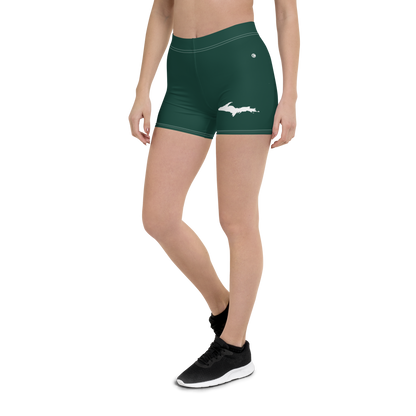 Michigan Upper Peninsula Tight Shorts (w/ UP Outline) | Laconic Green