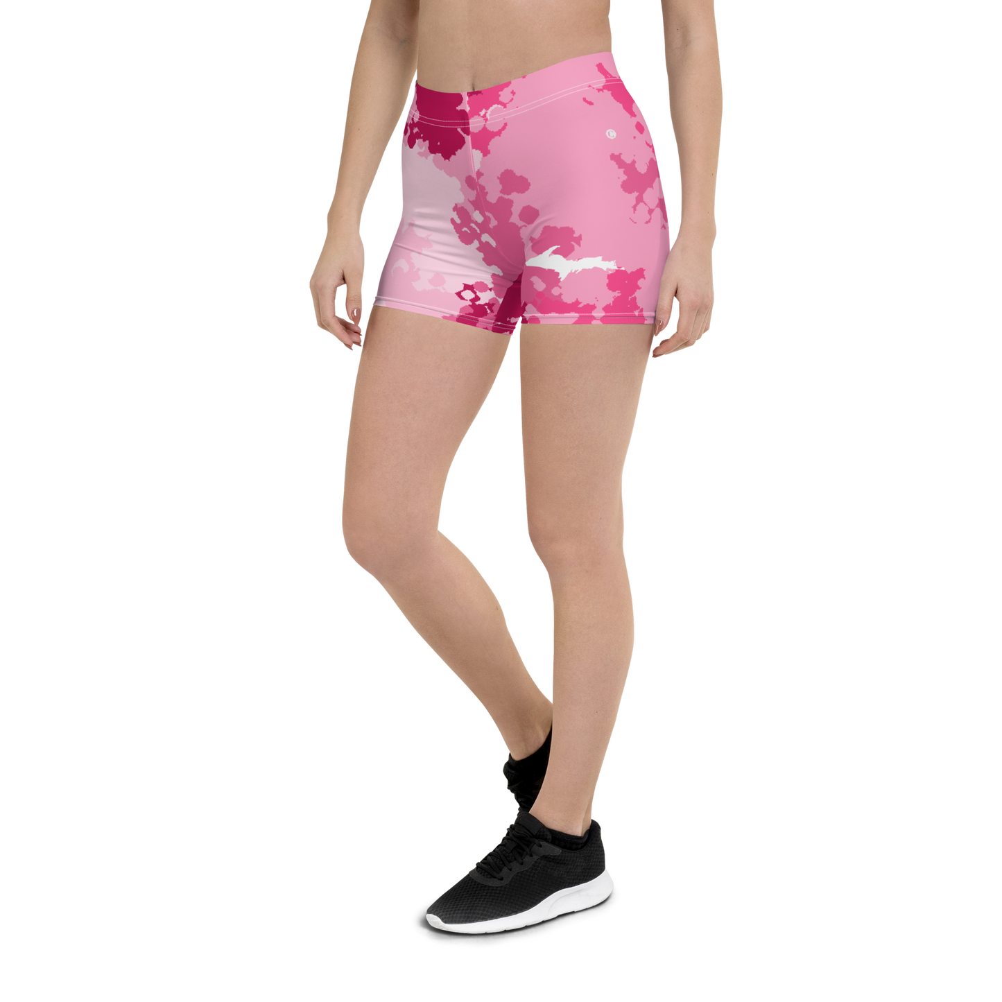 Michigan Upper Peninsula Tight Shorts (w/ UP Outline) | Pink Camo