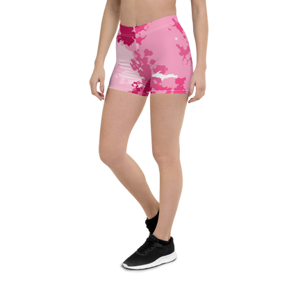 Michigan Upper Peninsula Tight Shorts (w/ UP Outline) | Pink Camo