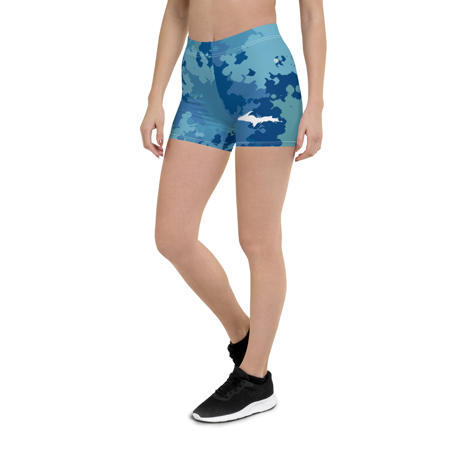 Michigan Upper Peninsula Tight Shorts (w/ UP Outline) | Great Lakes Camo